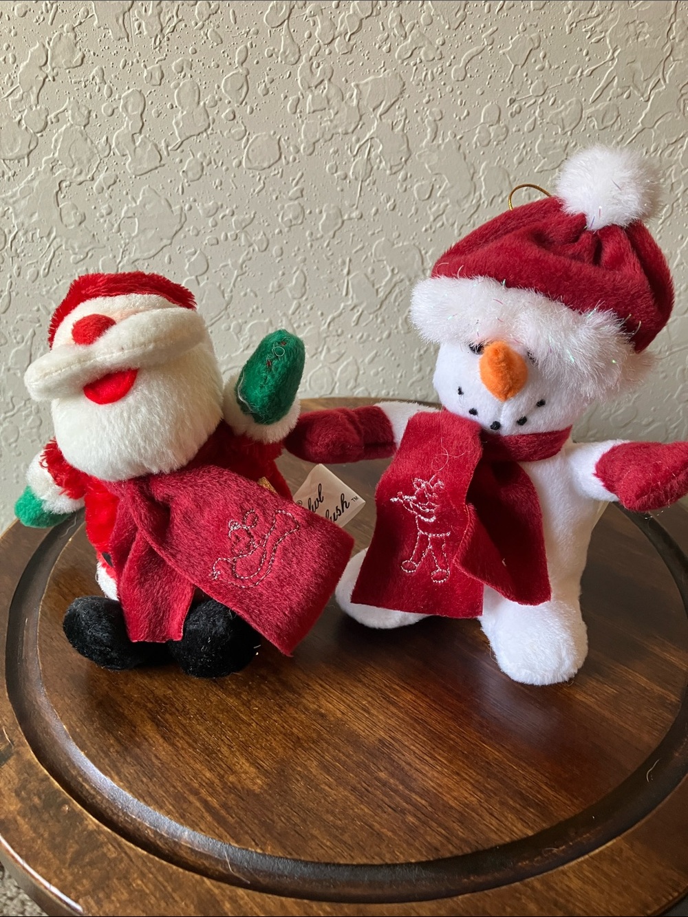Chrisha Playful Plush: 2005 Santa & Snowman Ornaments- Christmas/Holiday